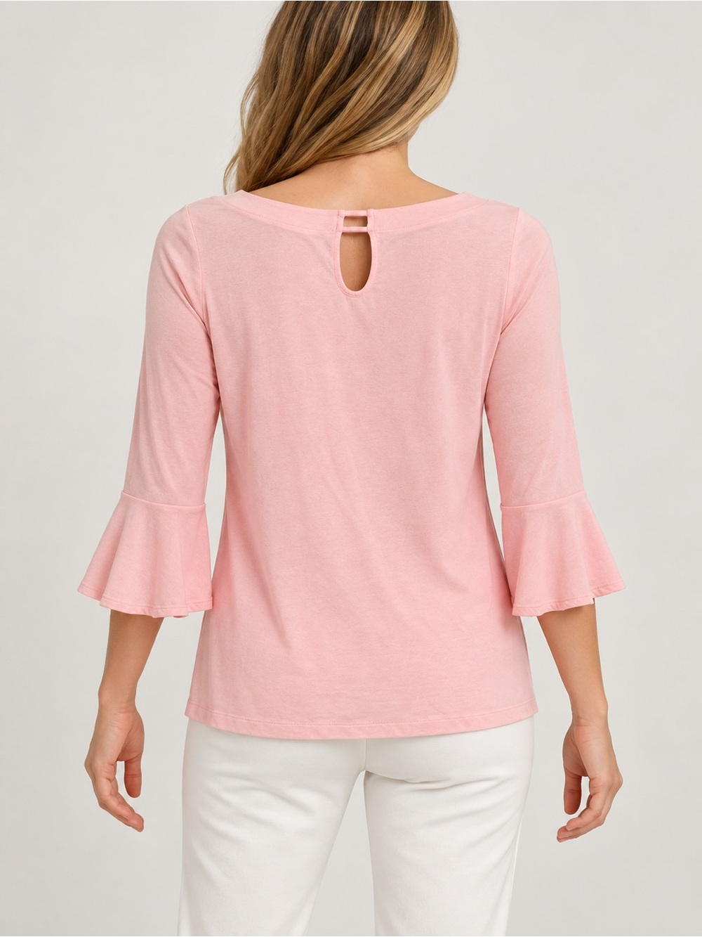 Lilly Pulitzer Pink Ruffle Cuff Three Quarter Sleeve Top Size S - Picture 3 of 11